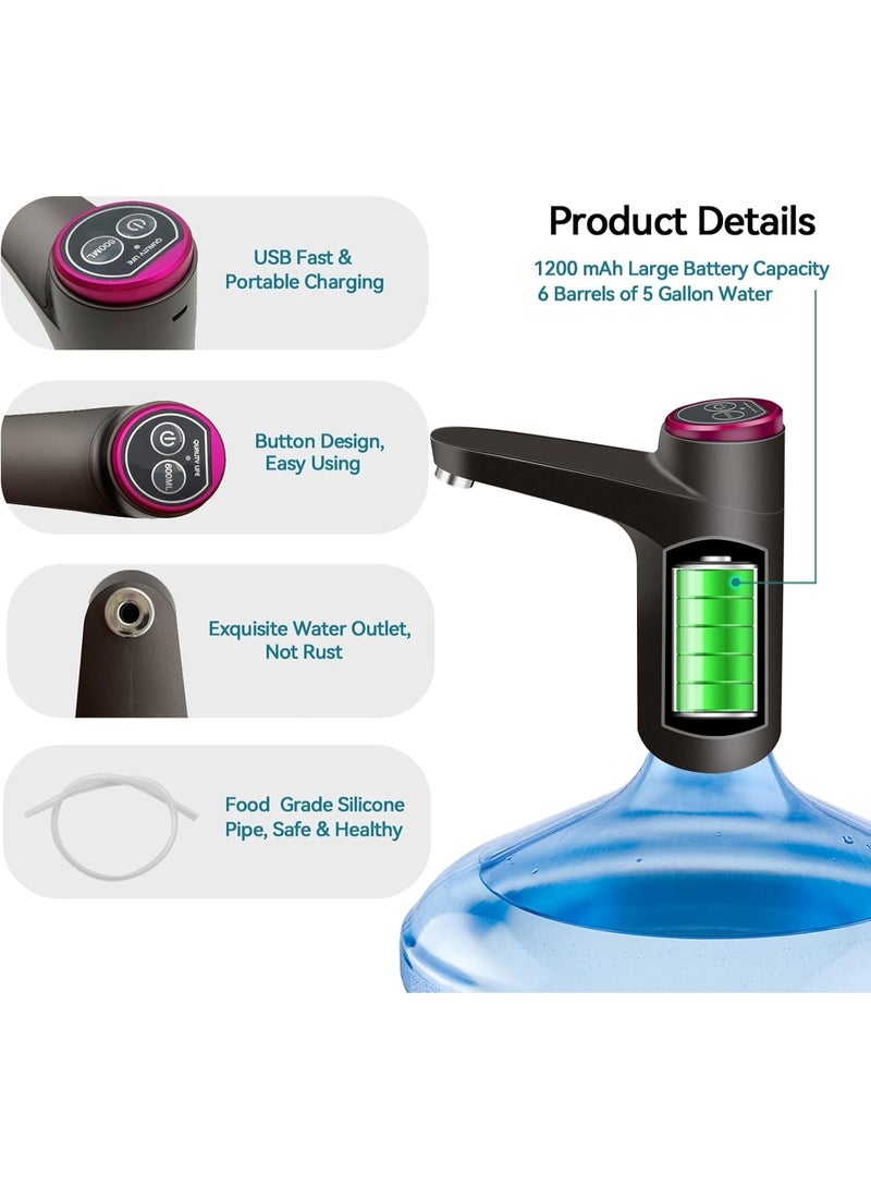 أزتيكو موزع مياه كهربائي يعمل بمضخة زجاجات - مضخة مياه قابلة لإعادة الشحن سعة 5 جالونات للمنزل والمكتب والمطبخ، موزع مياه يعمل بالبطارية - Image 3